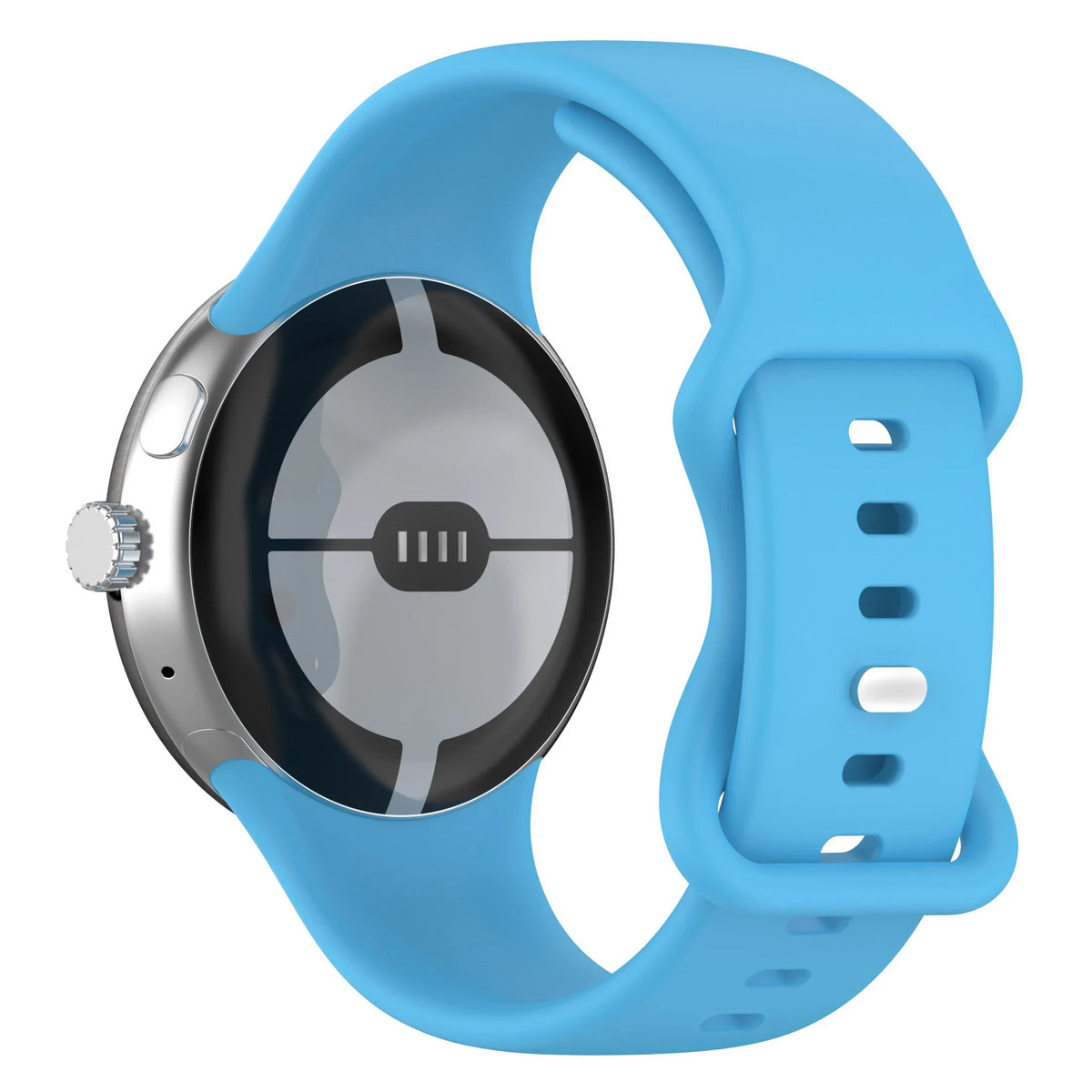 Smooth Silicone Google Pixel Watch Band - Solid Colors in Sky Blue