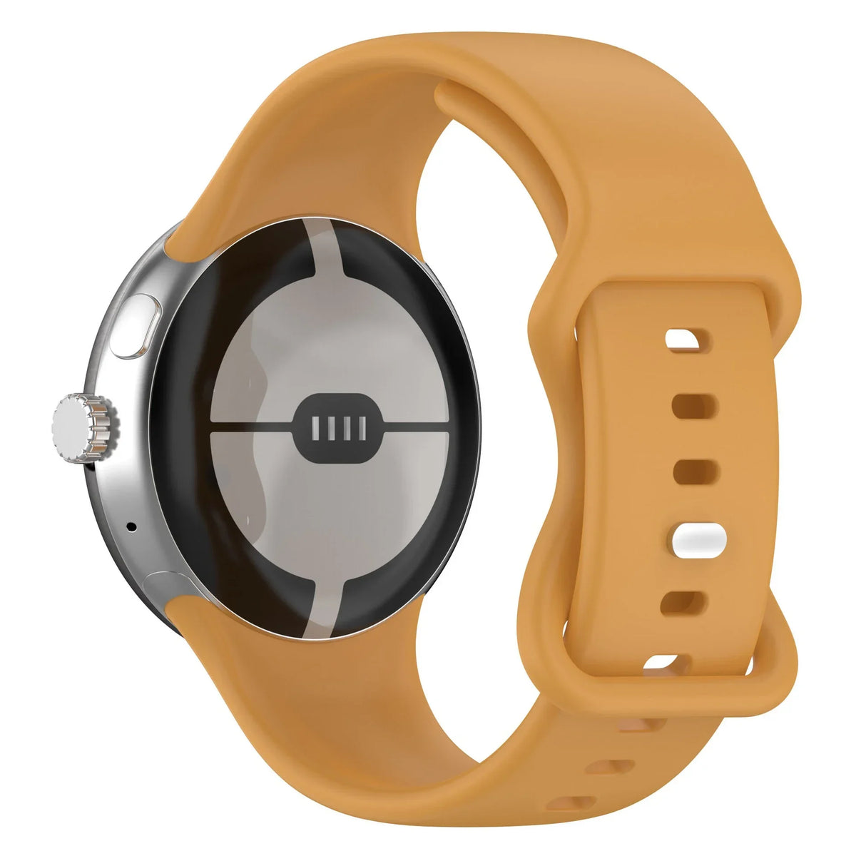 Smooth Silicone Google Pixel Watch Band - Solid Colors in Golden Yellow
