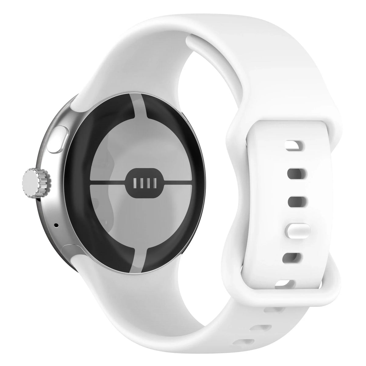 Smooth Silicone Google Pixel Watch Band - Solid Colors in White