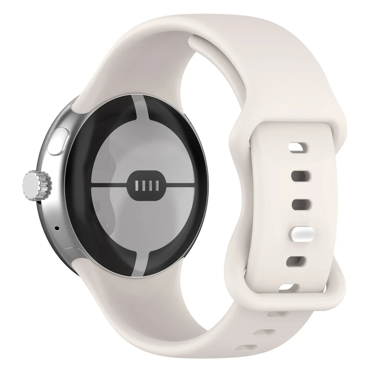 Smooth Silicone Google Pixel Watch Band - Solid Colors in Ivory