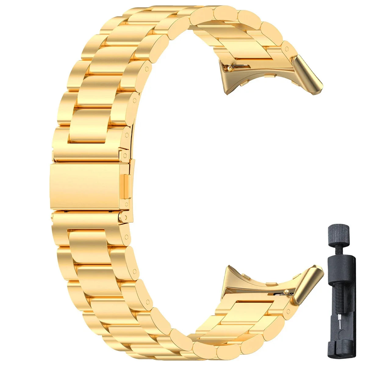 Colorblock Steel Link Google Pixel Watch Bracelet in Gold