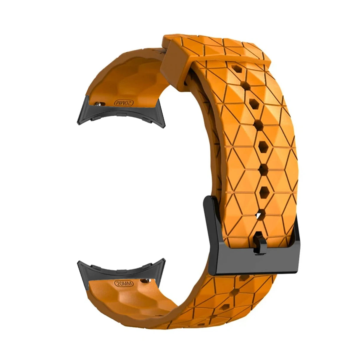 Geometric Silicone Google Pixel Watch Band - Two-Tone in Golden Yellow