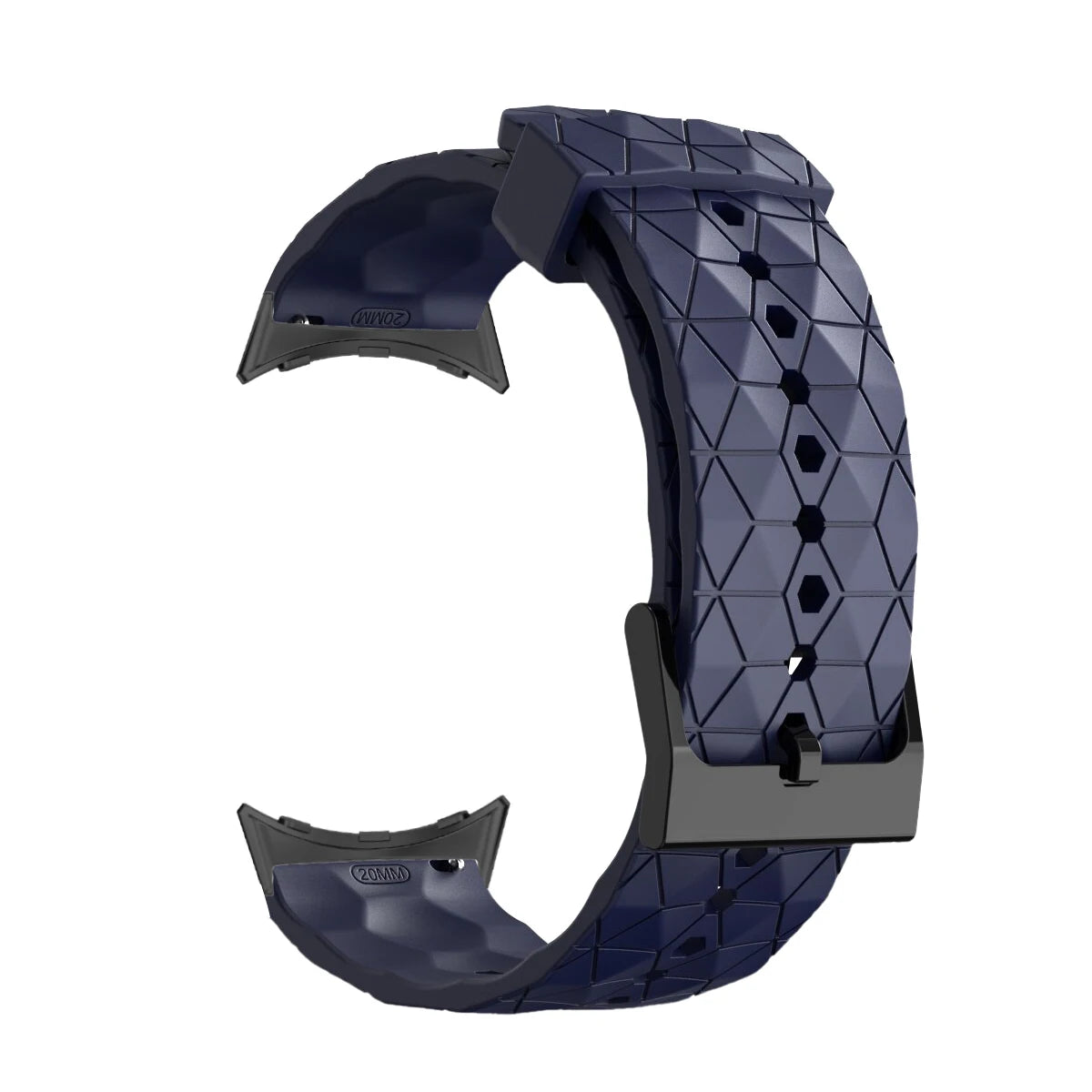 Geometric Silicone Google Pixel Watch Band - Two-Tone in Midnight Blue