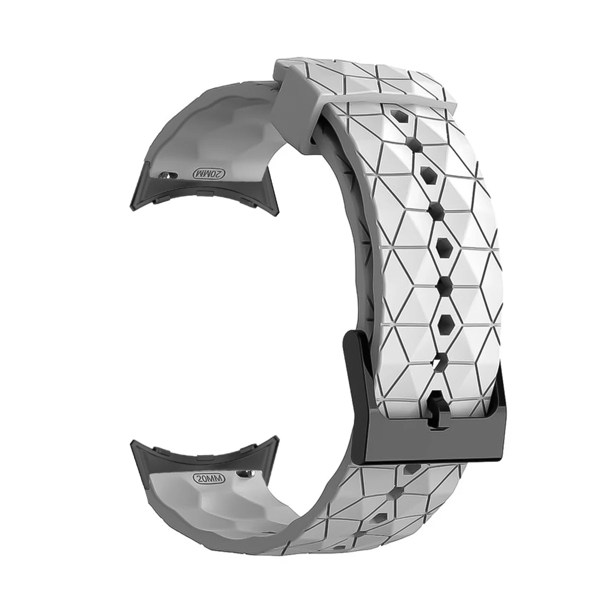 Geometric Silicone Google Pixel Watch Band - Two-Tone in Gray