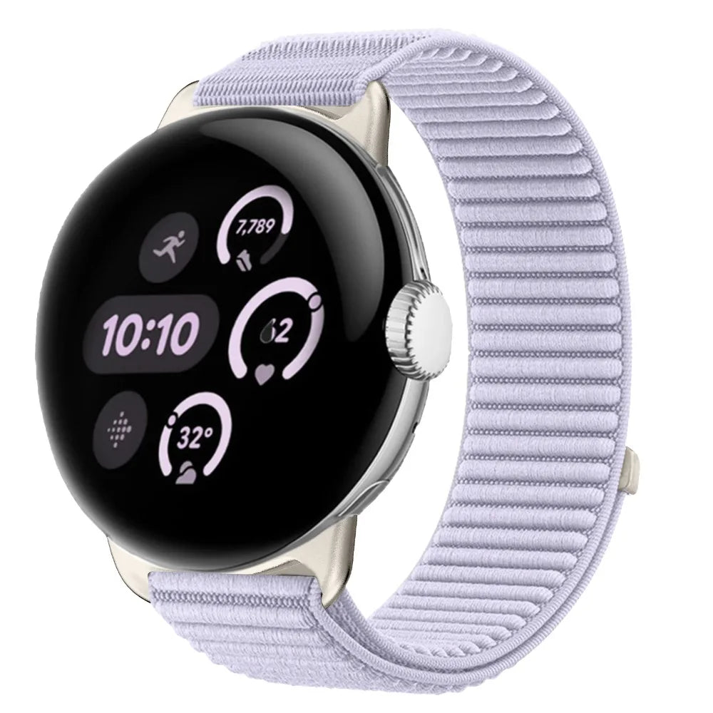 Ribbed Nylon Google Pixel Watch Loop in Lavender