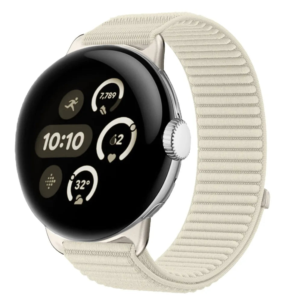 Ribbed Nylon Google Pixel Watch Loop in Ivory