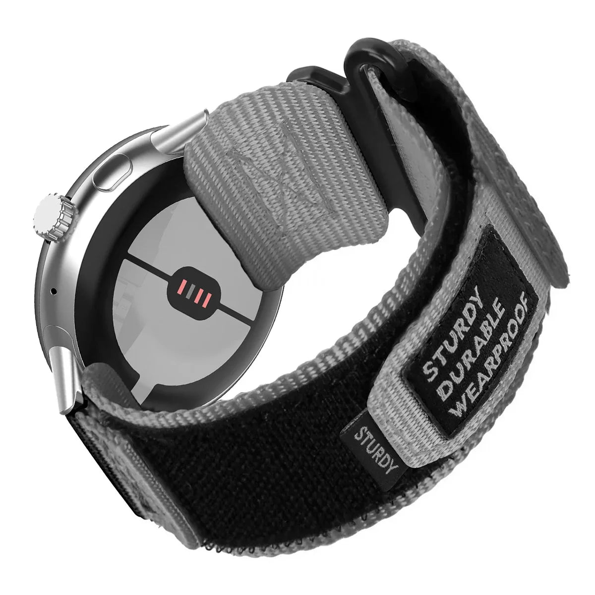 Utility Nylon Google Pixel Watch Band - Solid & Camo in Gray - Silver