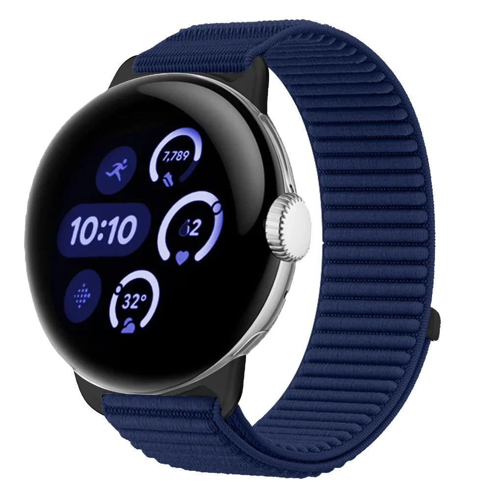 Ribbed Nylon Google Pixel Watch Loop in Midnight Blue