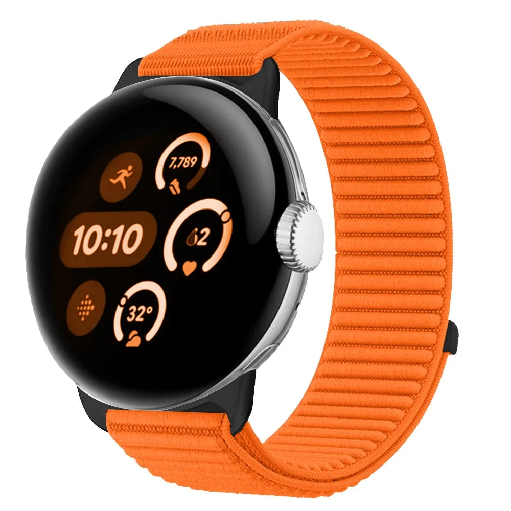 Ribbed Nylon Google Pixel Watch Loop in Orange