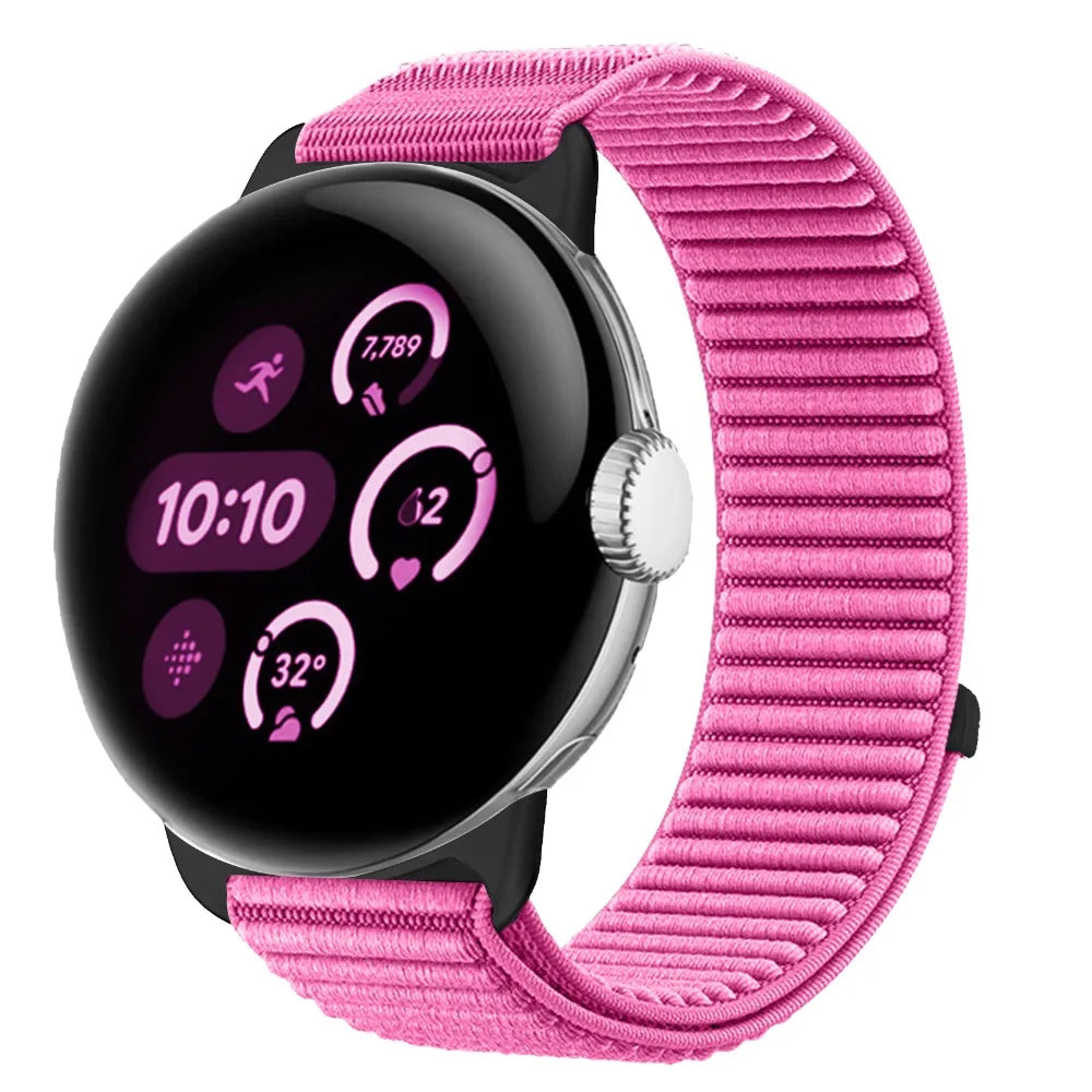 Ribbed Nylon Google Pixel Watch Loop in Magenta