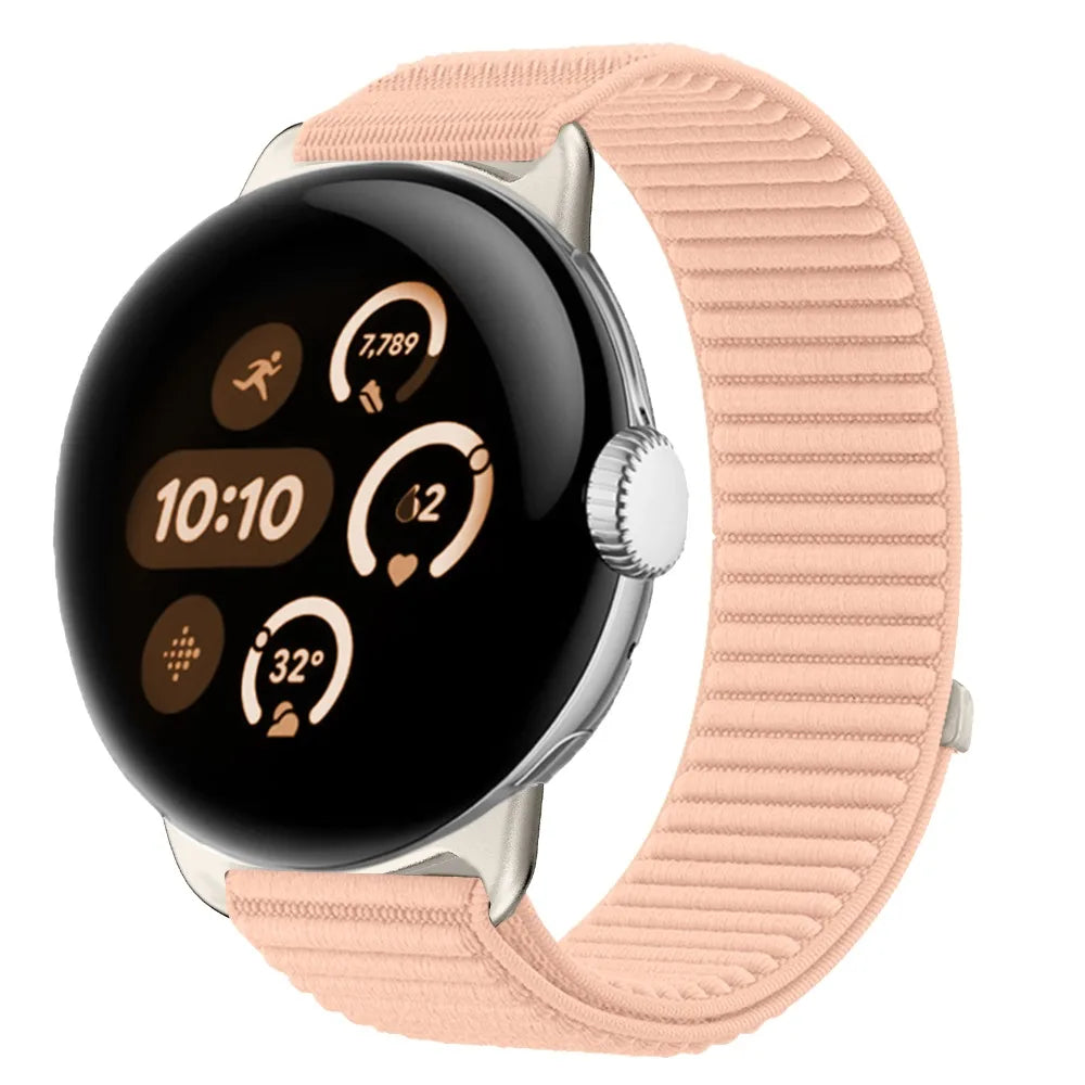 Ribbed Nylon Google Pixel Watch Loop in Peach
