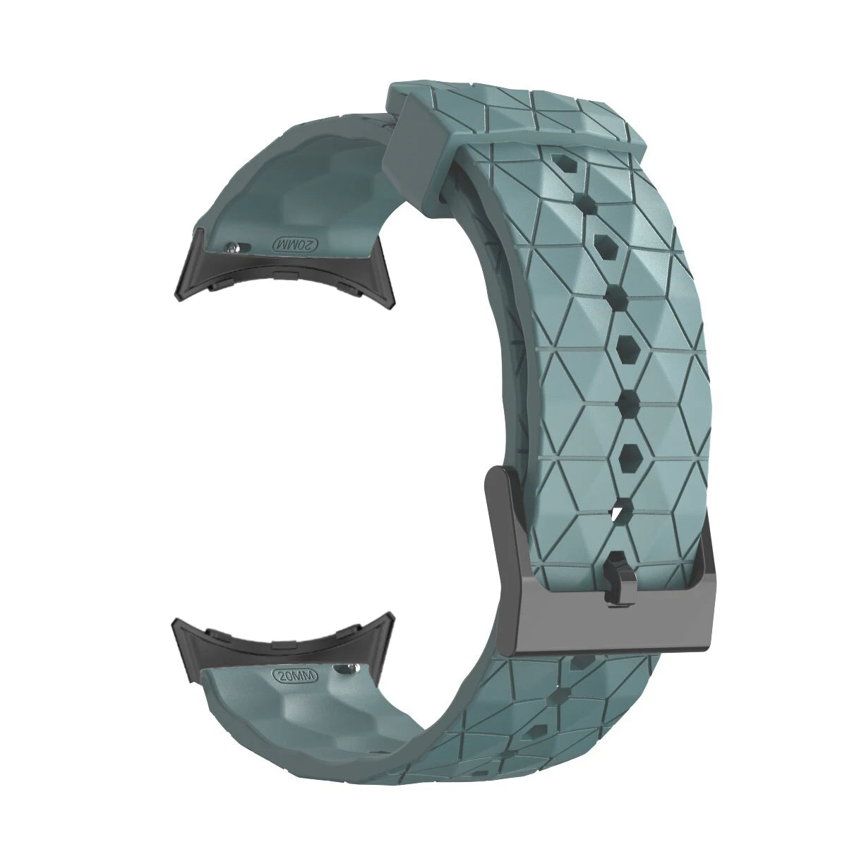Geometric Silicone Google Pixel Watch Band - Two-Tone in Sage Green