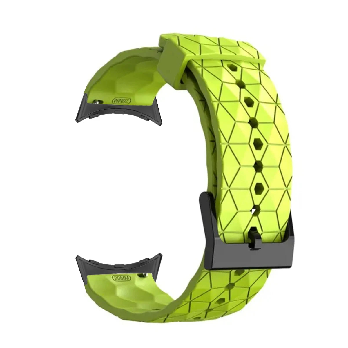 Geometric Silicone Google Pixel Watch Band - Two-Tone in Lime Green