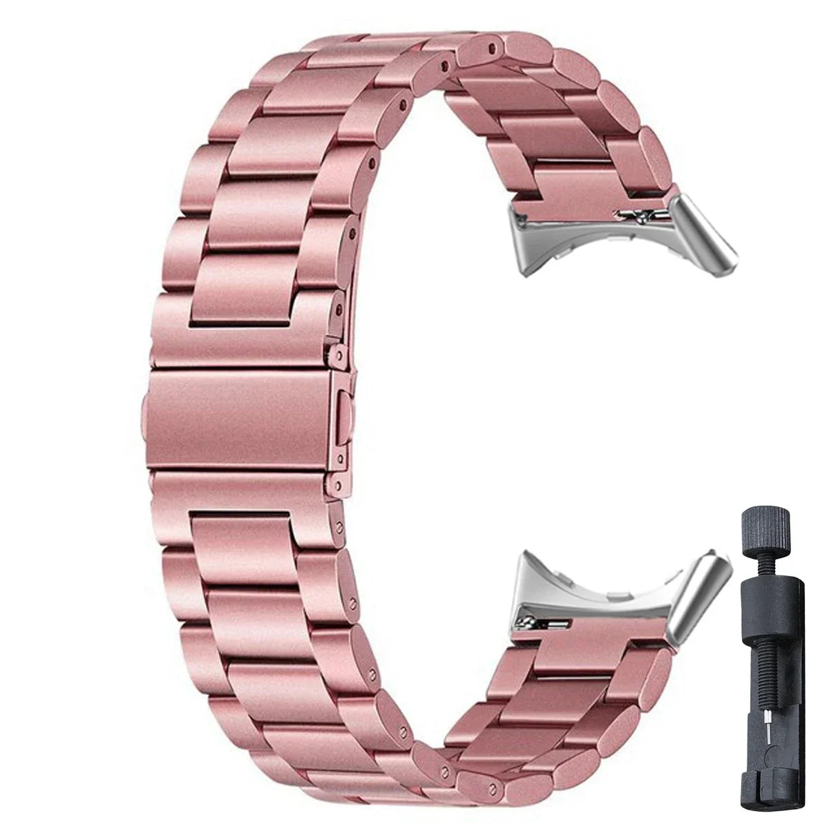 Colorblock Steel Link Google Pixel Watch Bracelet in Pink