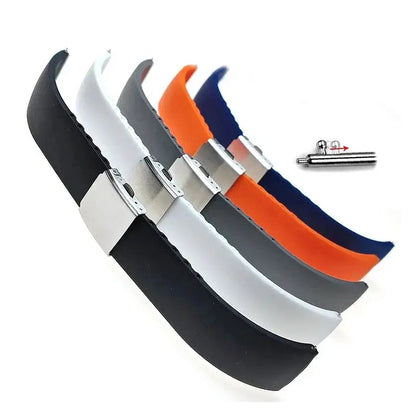 Silicone clasp watch bands in multiple colors for compatible Huawei watches