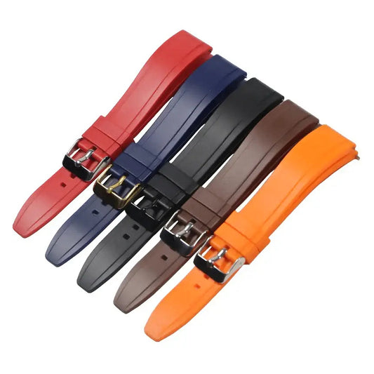 Raised-center silicone watch straps in several colors for compatible Huawei watches