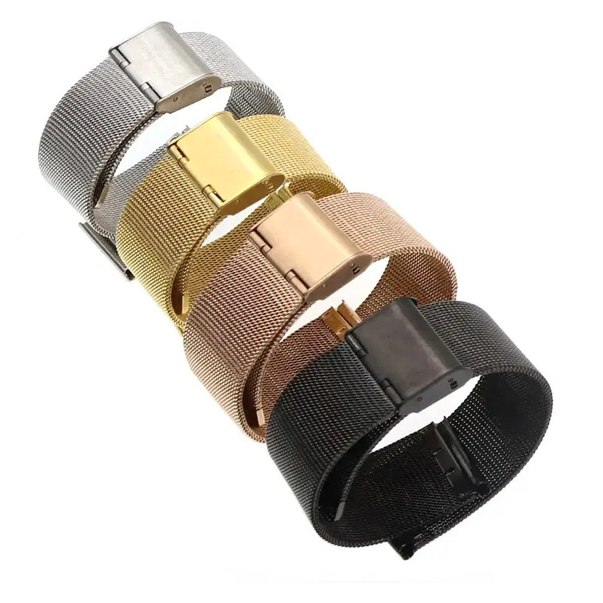Milanese mesh watch bands in four finishes for compatible Huawei watches