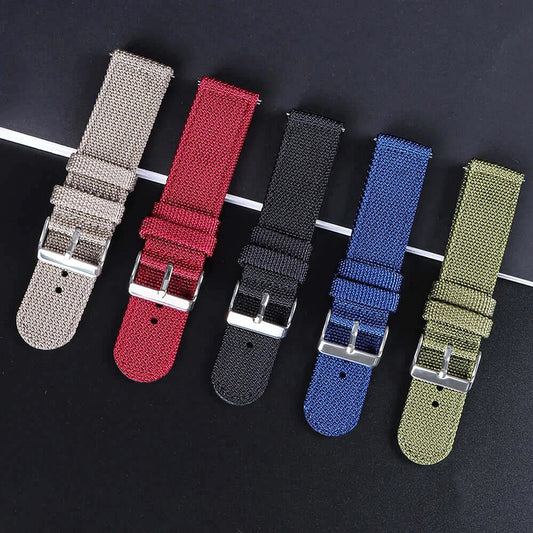 Woven nylon straps in multiple colors for compatible Huawei watches