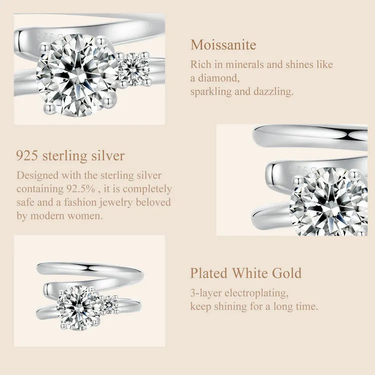 Double-Row Moissanite Ear Cuff in 925 Sterling Silver — Material detail