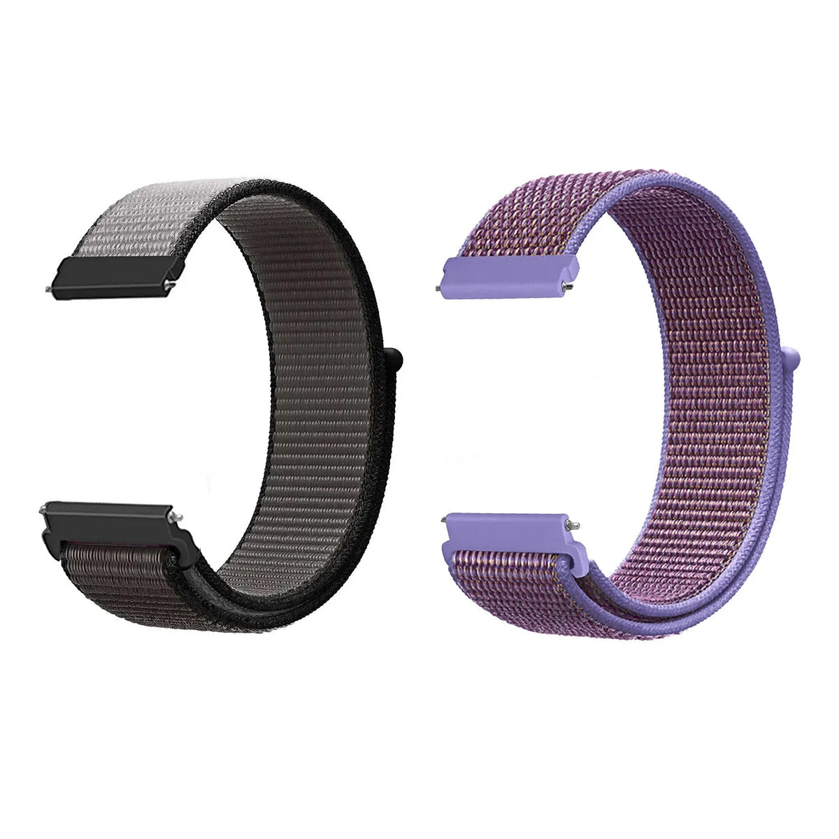 OnePlus Smartwatch Band Nylon Weave Loop Strap Bracelet Adjustable Comfort shown with various watch sizes and colors.