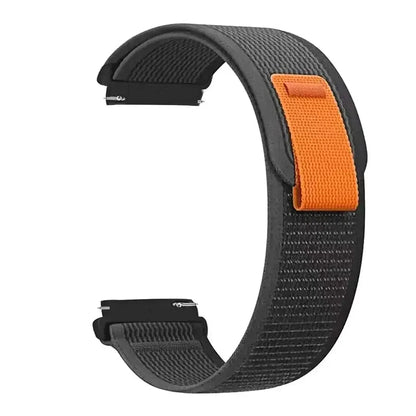 OnePlus Smartwatch Nylon Loop Band Replacement Strap Sport Adjustable in black and orange color for comfort and durability.