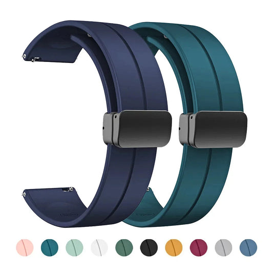 OnePlus Smartwatch Silicone Band Sports Wrist Strap Breathable Bracelet in navy and teal colors.