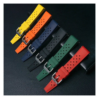 OnePlus Smartwatch Silicone Strap FKM Rubber Watch Band Bracelet in multiple color options including yellow, orange, green, and red.