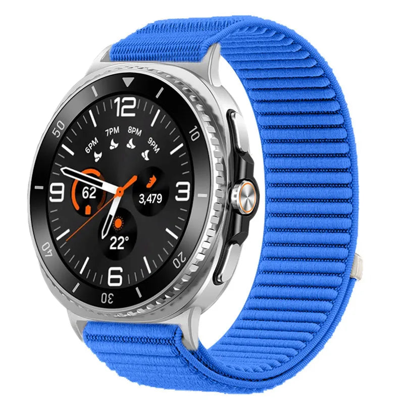 Ribbed Nylon Adjustable Loop Band in Royal Blue for Samsung Galaxy Watch8, Watch8 Classic and Watch9