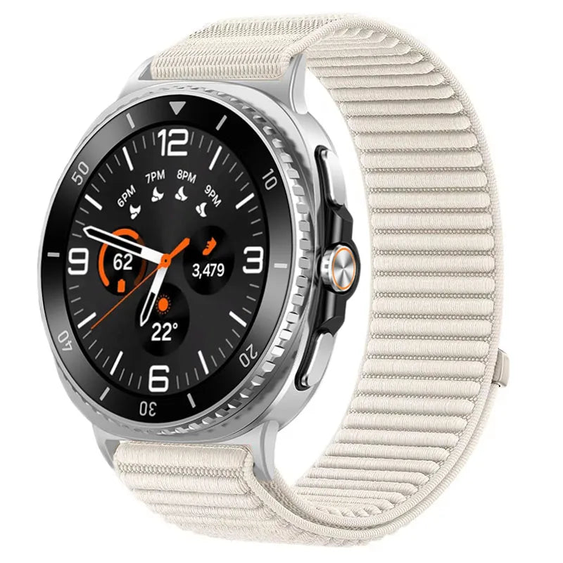 Ribbed Nylon Adjustable Loop Band in Starlight for Samsung Galaxy Watch8, Watch8 Classic and Watch9