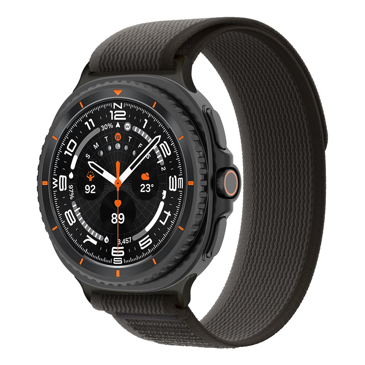 Nylon Loop Band with Edge Options in Charcoal / Ribbed Weave for Samsung Galaxy Watch8, Watch8 Classic and Watch9