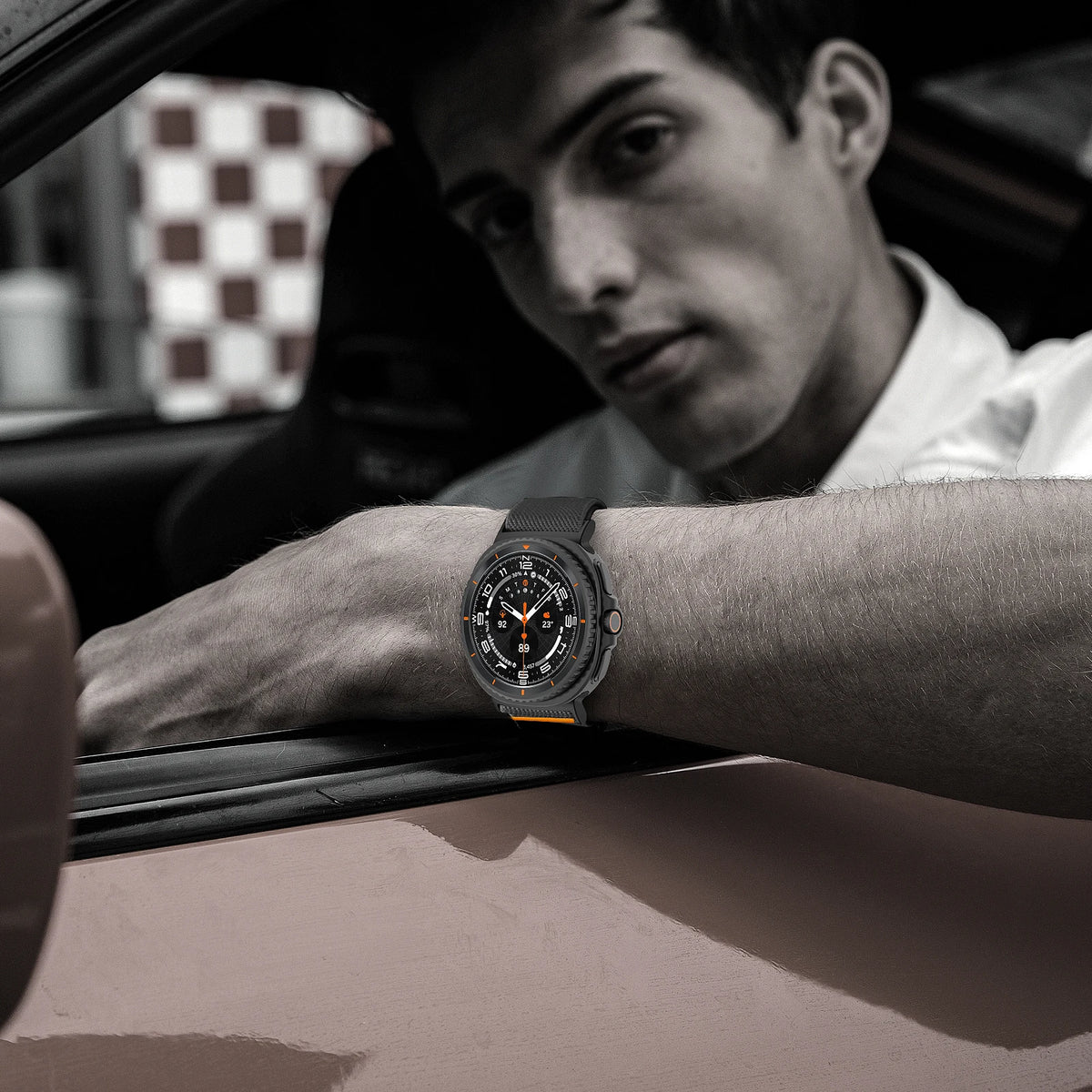 Lifestyle photo of a man wearing a smartwatch