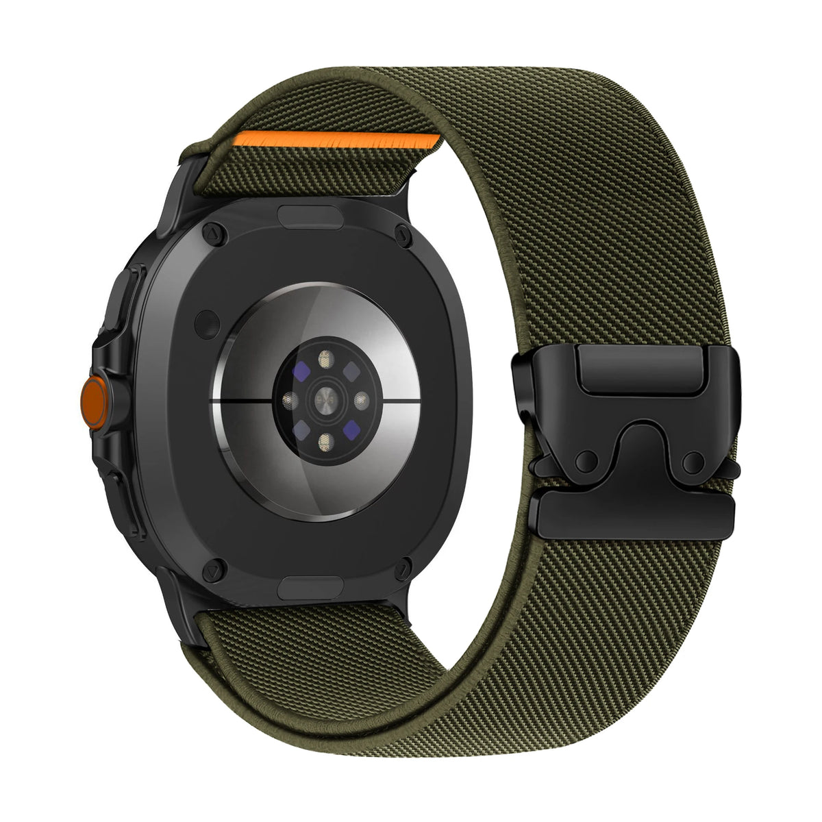 Galaxy Watch8, Watch8 Classic & Watch9 Nylon Metal-Clasp Band in Army Green / Black Clasp
