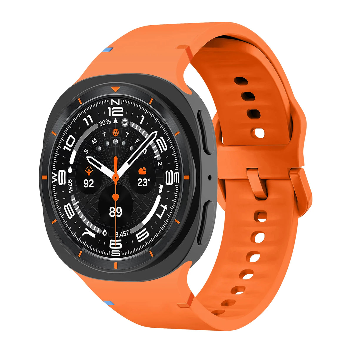 Smooth Silicone Everyday Band in Orange for Samsung Galaxy Watch8, Watch8 Classic and Watch9