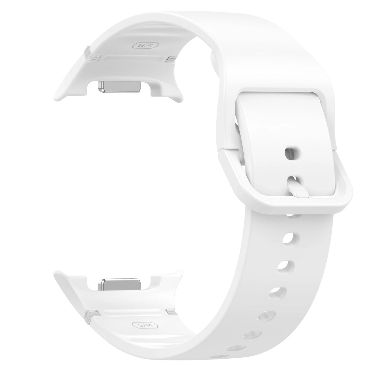 Classic Silicone Buckle Band in White for Samsung Galaxy Watch8, Watch8 Classic and Watch9
