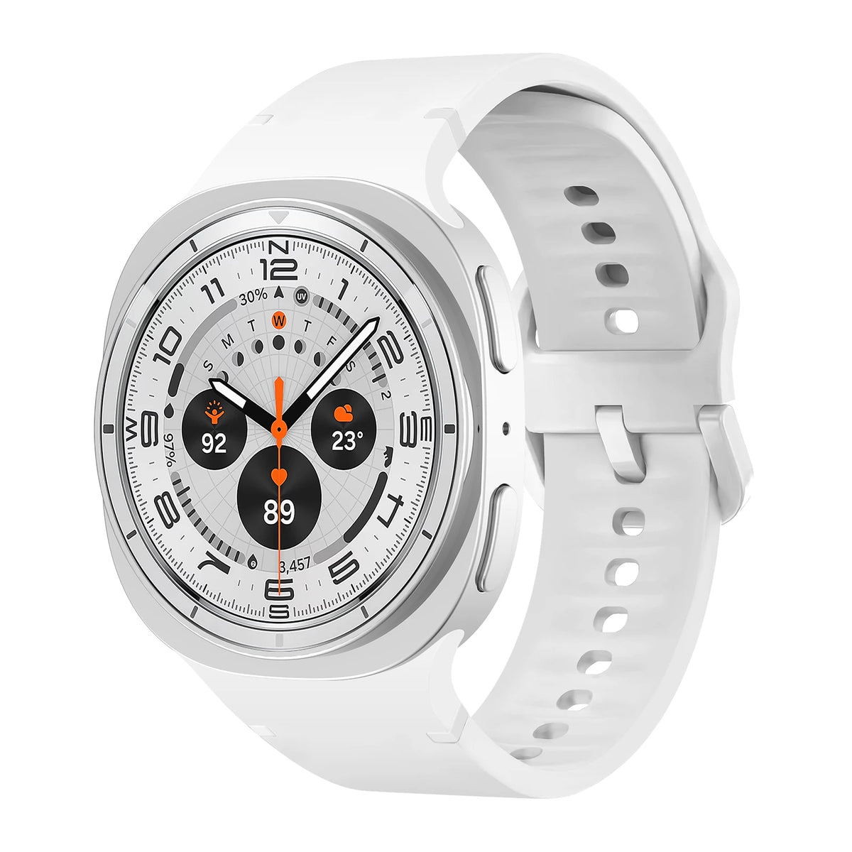 Smooth Silicone Everyday Band in White for Samsung Galaxy Watch8, Watch8 Classic and Watch9