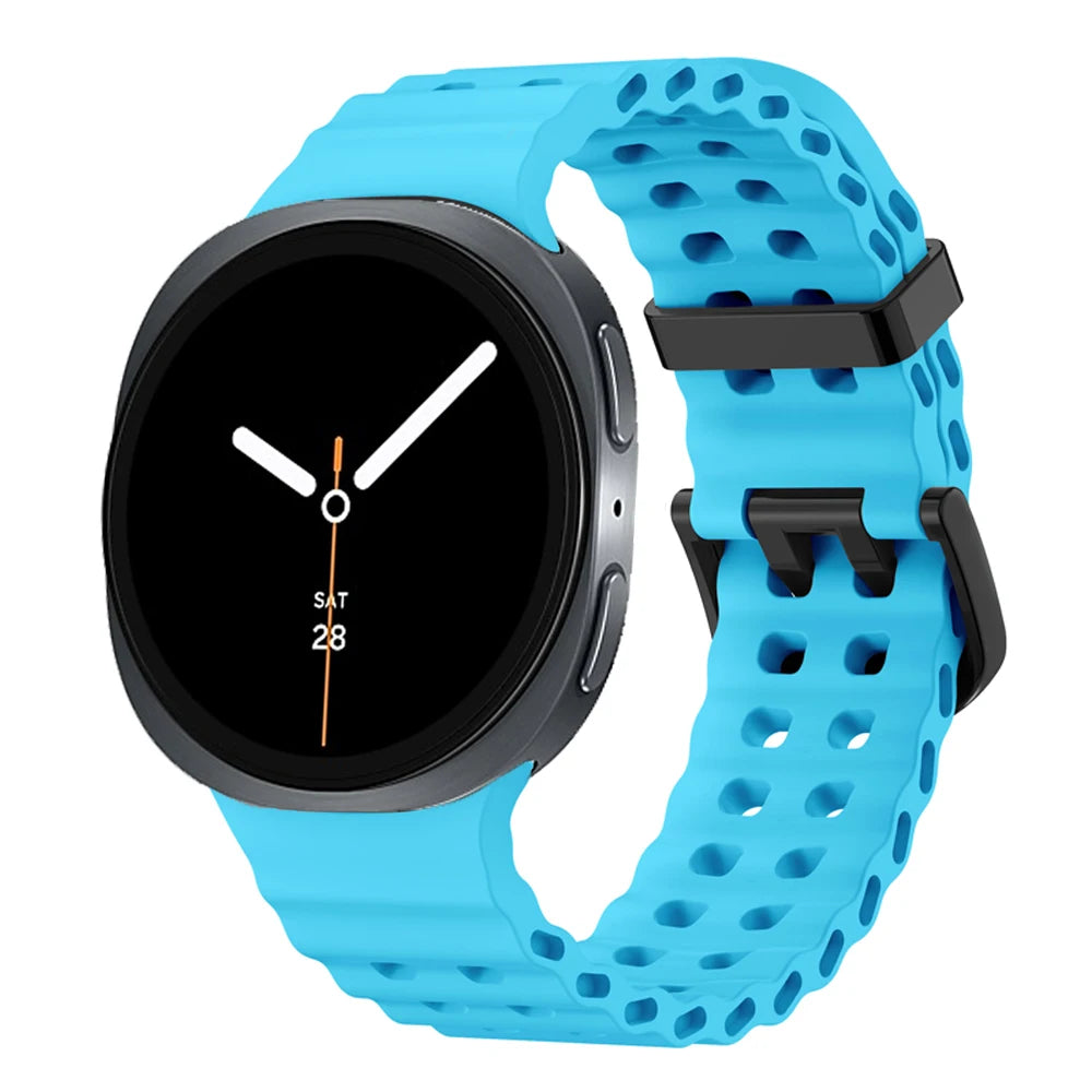 Perforated Silicone Sport Band in Sky Blue for Samsung Galaxy Watch8, Watch8 Classic and Watch9