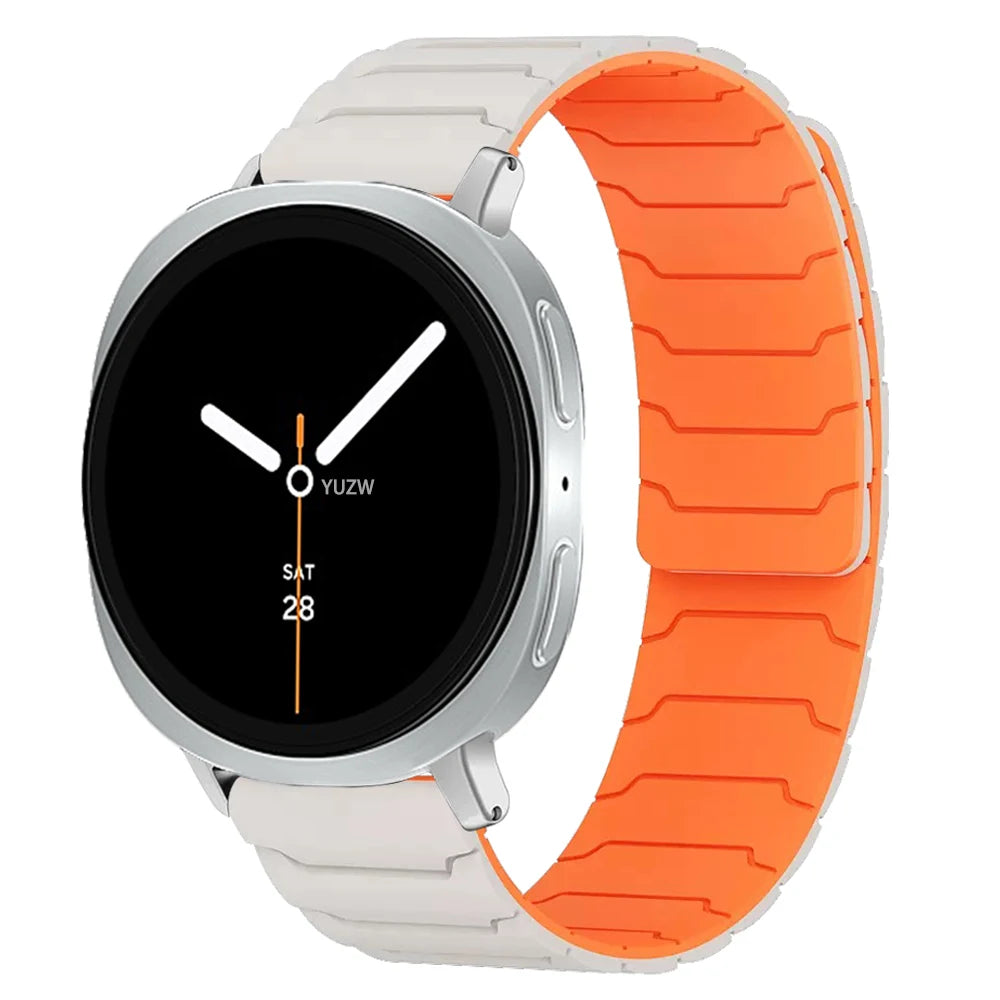 Magnetic Silicone Panel Band in Starlight / Orange for Samsung Galaxy Watch8, Watch8 Classic and Watch9