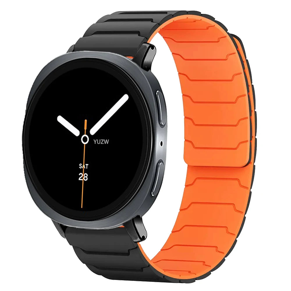 Magnetic Silicone Panel Band in Black / Orange for Samsung Galaxy Watch8, Watch8 Classic and Watch9