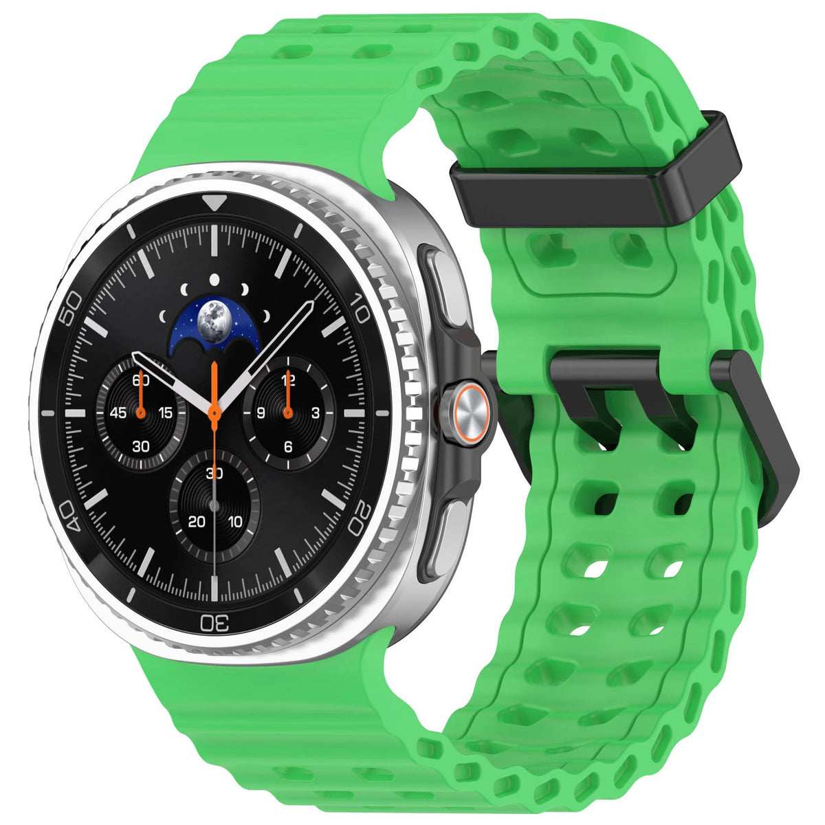 Perforated Silicone Sport Band in Bright Green for Samsung Galaxy Watch8, Watch8 Classic and Watch9