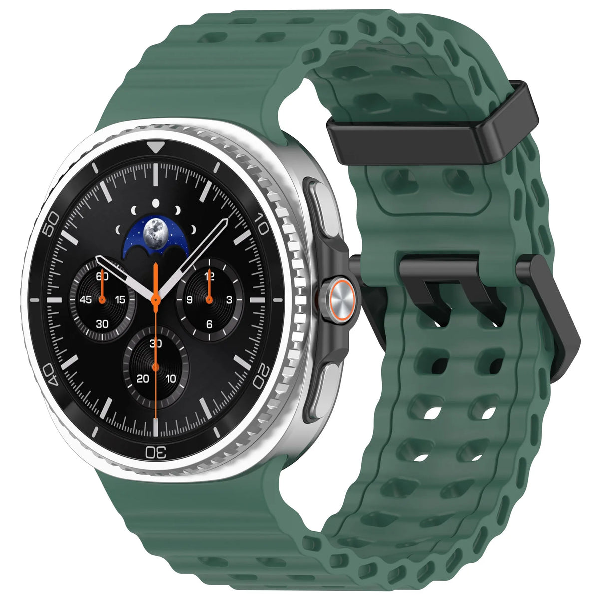 Perforated Silicone Sport Band in Dark Green for Samsung Galaxy Watch8, Watch8 Classic and Watch9