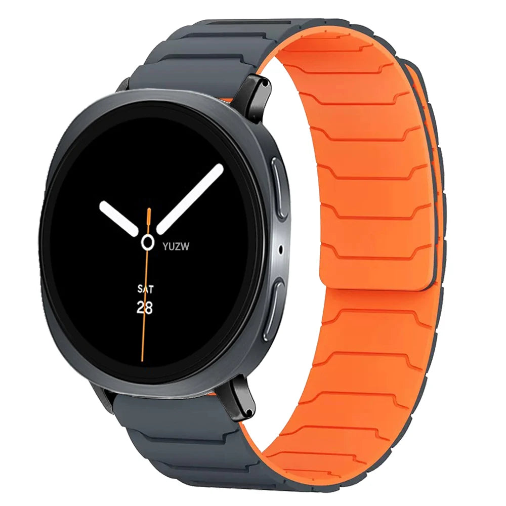 Magnetic Silicone Panel Band in Gray / Orange for Samsung Galaxy Watch8, Watch8 Classic and Watch9