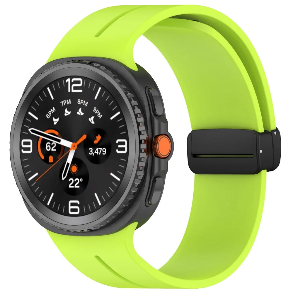 Silicone Band with Low-Profile Clasp in Lime Green for Samsung Galaxy Watch8, Watch8 Classic and Watch9