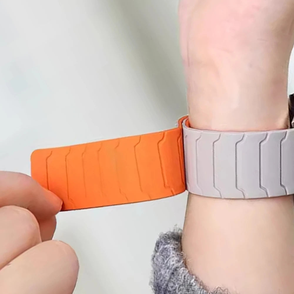 Magnetic strap wrapped around wrist for Samsung Galaxy Watch8, Watch8 Classic and Watch9