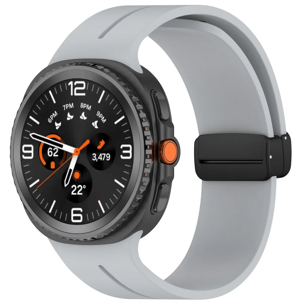 Silicone Band with Low-Profile Clasp in Light Gray for Samsung Galaxy Watch8, Watch8 Classic and Watch9