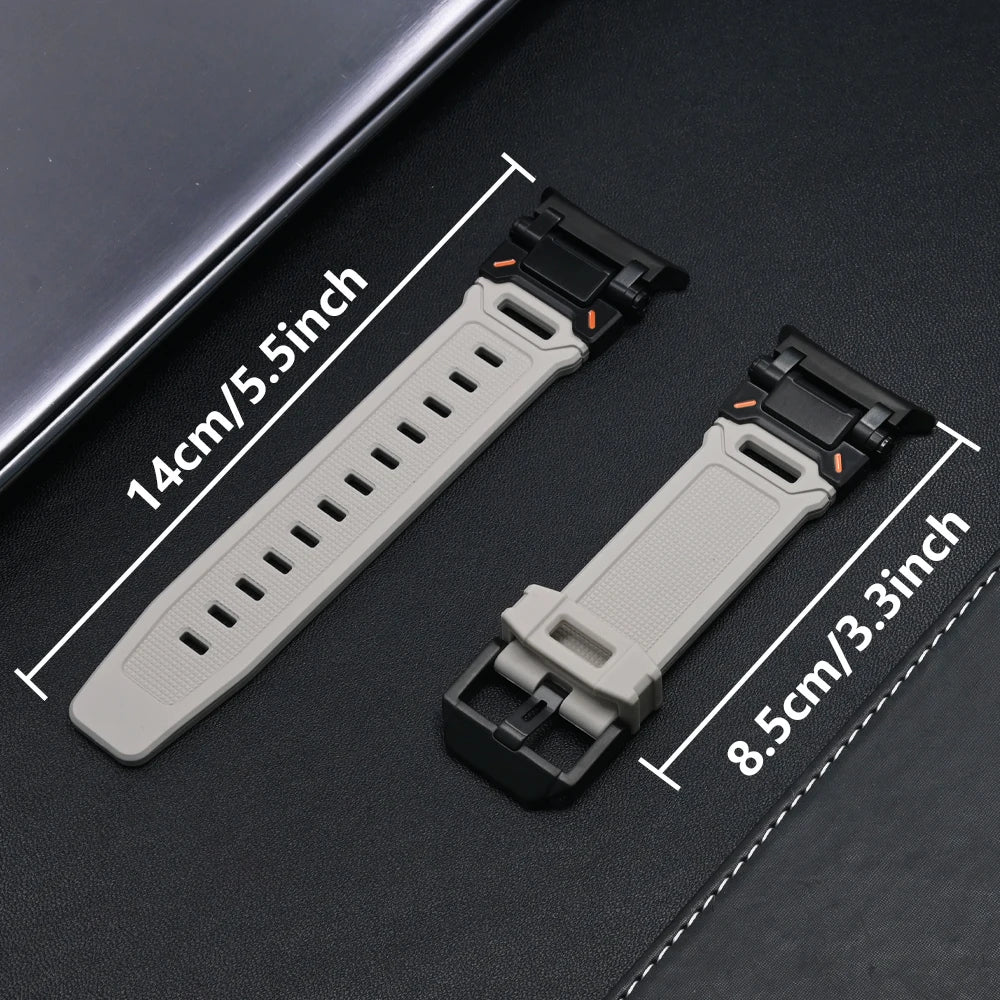 Rubber watch band dimension diagram for Samsung Galaxy Watch8, Watch8 Classic and Watch9