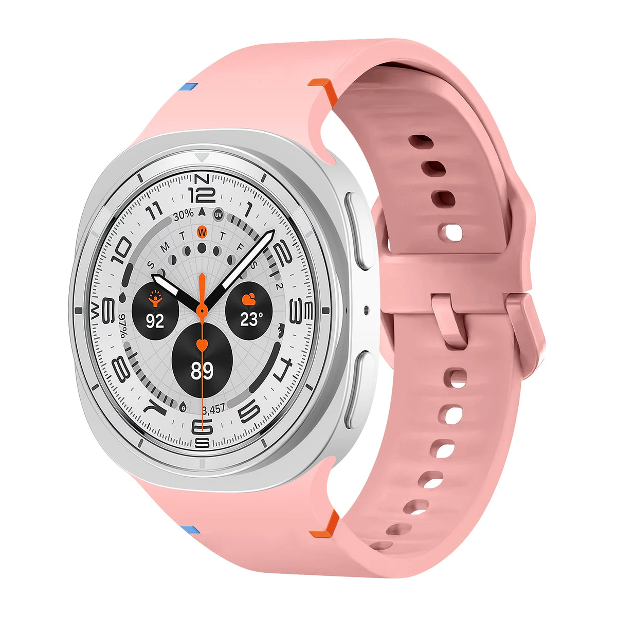 Smooth Silicone Everyday Band in Coral Pink for Samsung Galaxy Watch8, Watch8 Classic and Watch9