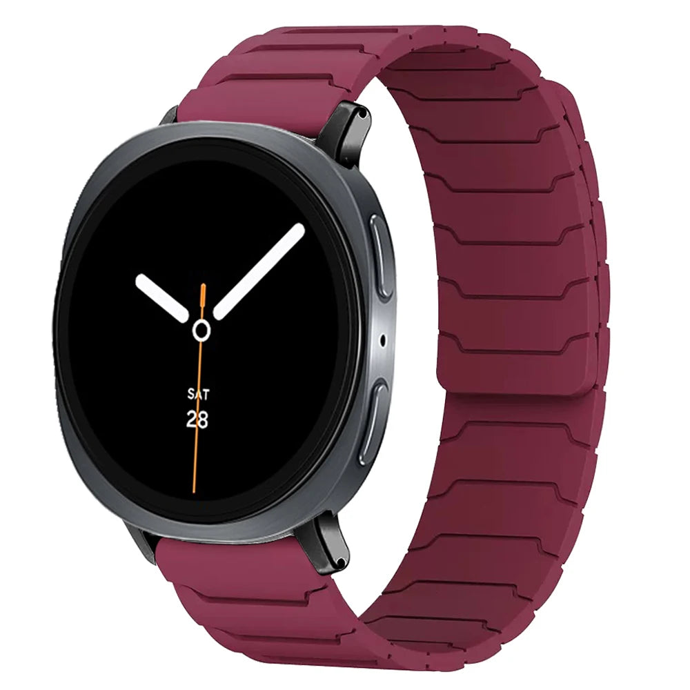 Magnetic Silicone Panel Band in Wine Red for Samsung Galaxy Watch8, Watch8 Classic and Watch9
