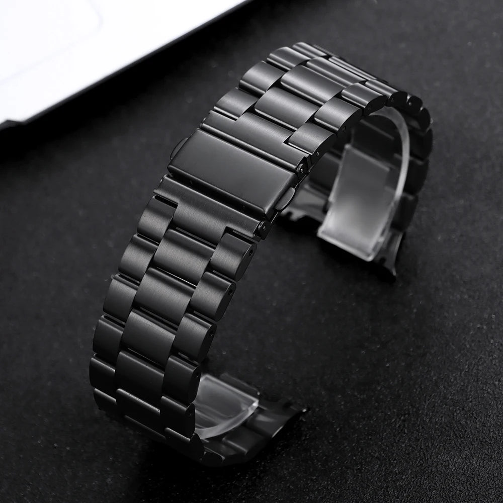 Brushed Three-Link Steel Band in Black for Samsung Galaxy Watch8, Watch8 Classic and Watch9
