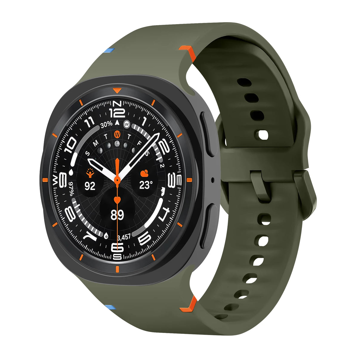 Smooth Silicone Everyday Band in Army Green for Samsung Galaxy Watch8, Watch8 Classic and Watch9