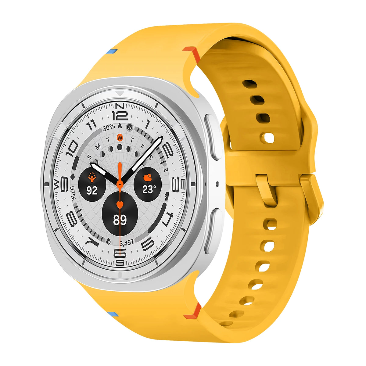 Smooth Silicone Everyday Band in Yellow for Samsung Galaxy Watch8, Watch8 Classic and Watch9